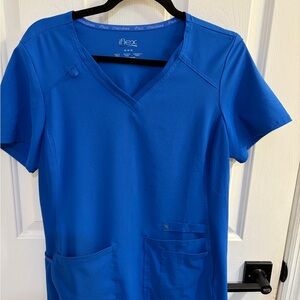Women's Blue V-Neck Top